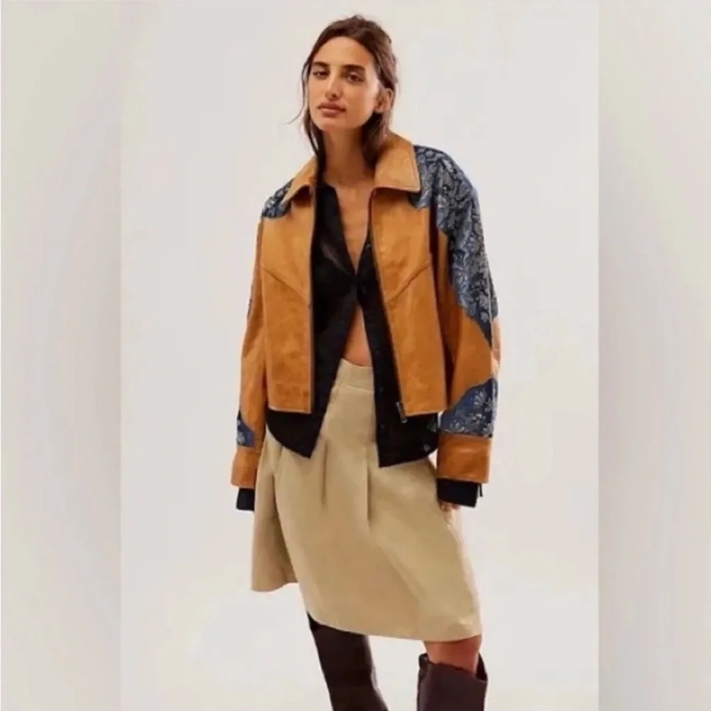 Free People Indie Rider Bomber Jacket Size Large NWT - Picture 4 of 15